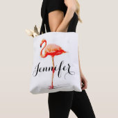 Gepersonaliseerde Flamingo Canvas tas voor vrouwen (Dichtbij)