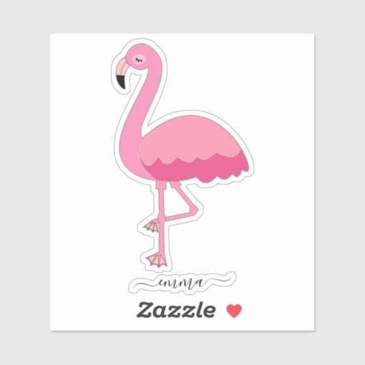 Gepersonaliseerde Flamingo Sticker (Vel)