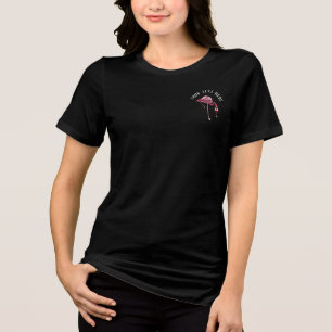 Gepersonaliseerde Flamingo wijndrinker Novelty Gag Tri-Blend Shirt