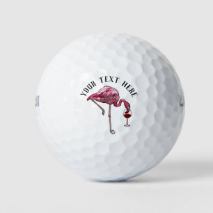Gepersonaliseerde Flamingo Wine Drinker Novelty Gi Golfballen