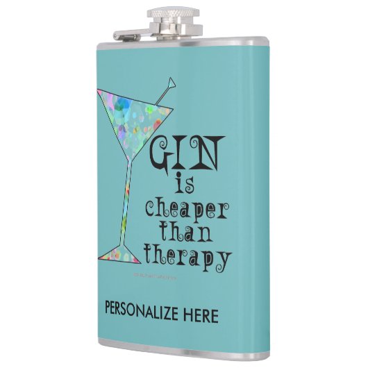 GEPERSONALISEERDE FLASK - GIN IS KAPER DAN THERAPI HEUPFLES (Links)