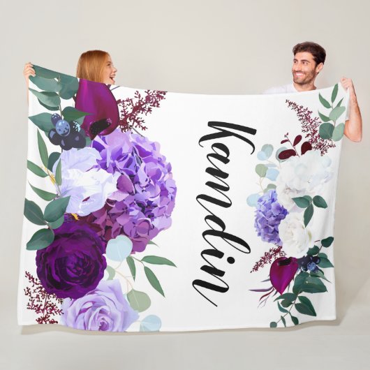 Gepersonaliseerde fleece Gooi Lavendel Hibiscus op (In situ)