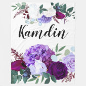 Gepersonaliseerde fleece Gooi Lavendel Hibiscus op (Voorkant)