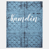 Gepersonaliseerde fleece Gooi Rustiek Tin Panel Pl (Voorkant)