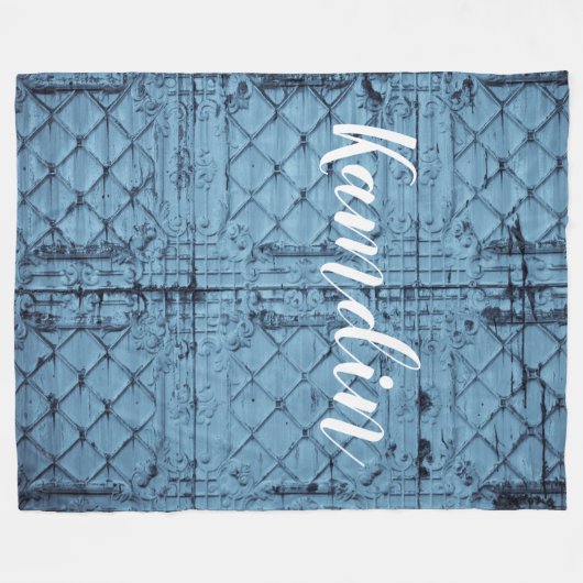 Gepersonaliseerde fleece Gooi Rustiek Tin Panel Pl (Voorkant (Horizontaal))