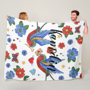 Gepersonaliseerde fleece Gooi Traditional Bird Tat