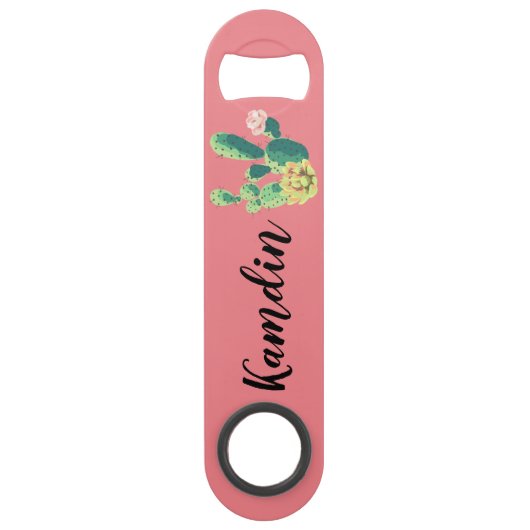 Gepersonaliseerde flesopener Bohemian Cactus Succu Speed Flessenopener (Voorkant)