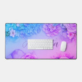 Gepersonaliseerde Floral Bliss bureaumat in pastel (Keyboard & Muis)