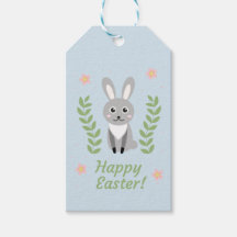 Gepersonaliseerde Floral Bunny Paascadeau Labels