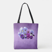 gepersonaliseerde Floral Canvas tas van Pansies (Achterkant)