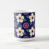 Gepersonaliseerde Floral Coffee Mok met naam (Center)