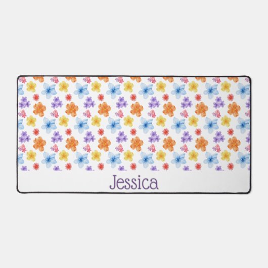 Gepersonaliseerde Floral Desk Mat (Voorkant)