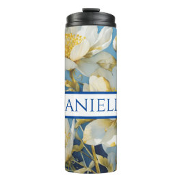 Gepersonaliseerde floral drink tumbler thermosbeker