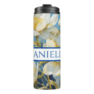 Gepersonaliseerde floral drink tumbler thermosbeker