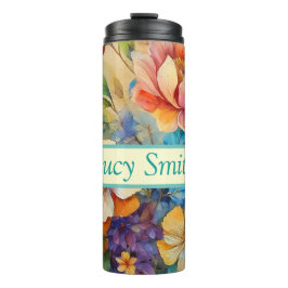 Gepersonaliseerde floral drink tumbler thermosbeker