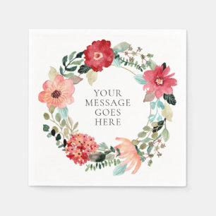 Gepersonaliseerde Floral Greenery Foliage Garland Servet