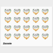 Gepersonaliseerde Floral Heart 50e bruiloft Jubile Hart Sticker (Vel)
