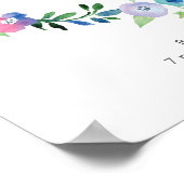 Gepersonaliseerde Floral paarse poster print (Hoek)