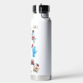 Gepersonaliseerde Floral Reis Zurse Monogram Waterfles (Links)