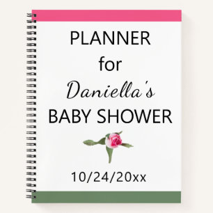 Gepersonaliseerde Floral Spray Baby shower Planner Notitieboek