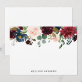 Gepersonaliseerde Floral Stationery Flat Kaart (Voorkant / Achterkant)