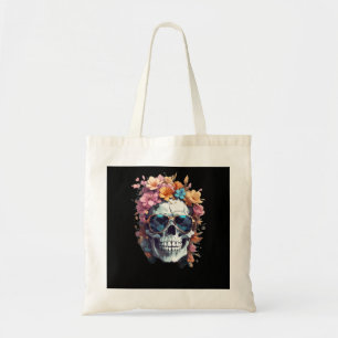 Gepersonaliseerde Floral Sugar Skull Canvas tas