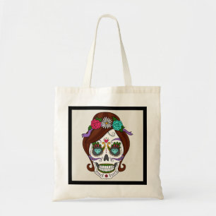 Gepersonaliseerde Floral Sugar Skull Canvas tas