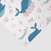 Gepersonaliseerde Floral Whale Tissuepapier (Detail)