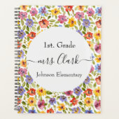 Gepersonaliseerde florale leraar les planner (Voorkant)