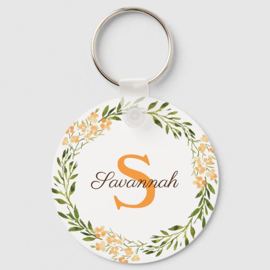 Gepersonaliseerde florale spier sleutelhanger (Voorkant)