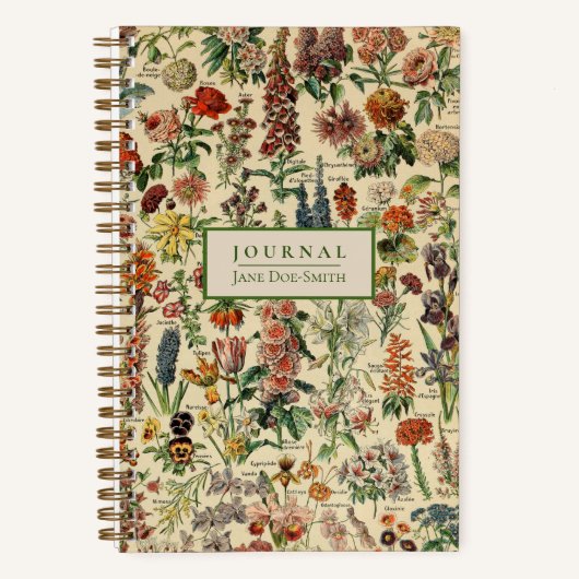 Gepersonaliseerde  Flowers Dot Grid Journal Notitieboek (Voorkant)
