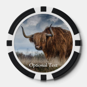 Gepersonaliseerde Fluffy Scottish Highland Koe Poker Chips