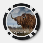 Gepersonaliseerde Fluffy Scottish Highland Koe Poker Chips (Achterkant)