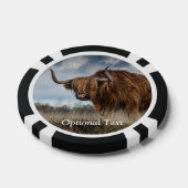 Gepersonaliseerde Fluffy Scottish Highland Koe Poker Chips (Enkel)