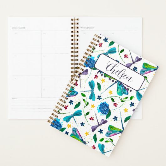 Gepersonaliseerde 'Flutter Dragonfly Garden" Artis Planner (Display)