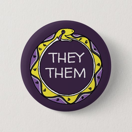 Gepersonaliseerde fons Nonbinary Ouroboros slang Ronde Button 5,7 Cm (Voorkant)