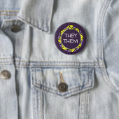 Gepersonaliseerde fons Nonbinary Ouroboros slang Ronde Button 5,7 Cm (In situ)