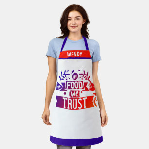 Gepersonaliseerde Food Trust Puns Keuken Schort Gi