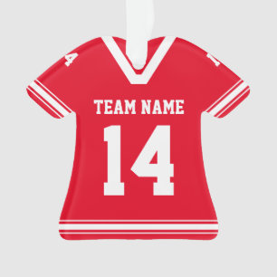 Gepersonaliseerde Football Jersey rode foto Ornament