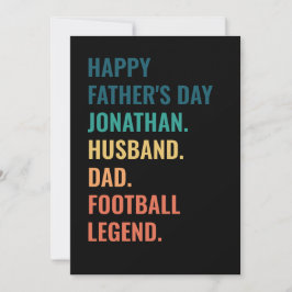 Gepersonaliseerde Football Legend Man Vaderdag Feestdagenkaart