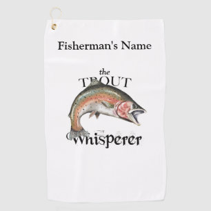 Gepersonaliseerde forel fluisterlicht Gevist handd Golfhanddoek