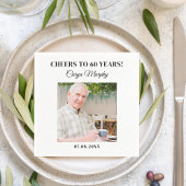 Gepersonaliseerde foto 30e 40e 50e 60e 70 verjaard servet