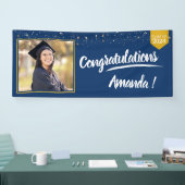 Gepersonaliseerde foto Afstuderen aankondiging Spandoek (Beurs)