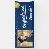 Gepersonaliseerde foto Afstuderen aankondiging Spandoek (Verticaal)