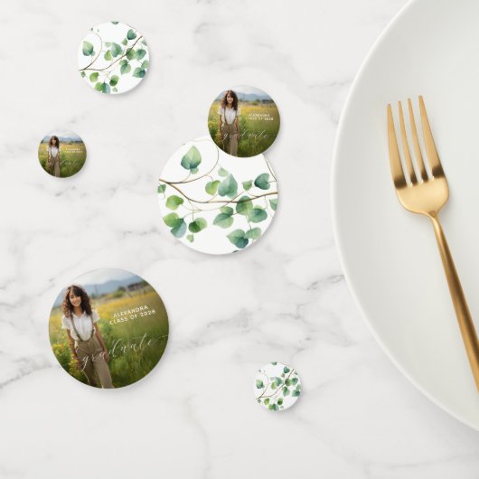Gepersonaliseerde foto Afstuderen tafel Confetti (Groep)