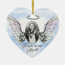 Gepersonaliseerde foto Angel Wings en Heart Memori