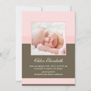Gepersonaliseerde foto baby aankondigingen met pol