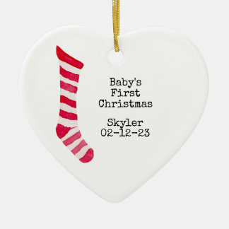 Gepersonaliseerde foto Baby's eerste kerst Ornamen Keramisch Ornament