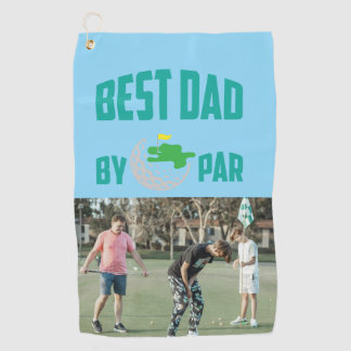 Gepersonaliseerde foto Best Dad van Par Golfhanddoek