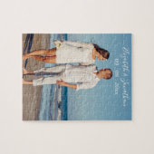 Gepersonaliseerde foto bestemming bruiloft legpuzzel (Horizontaal)